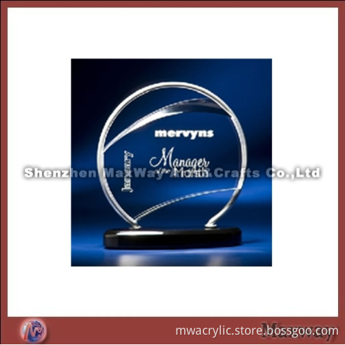 Transparent Round Carving High Grade Acrylic Award Gift